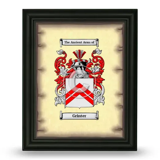 Grinter Coat of Arms Framed - Black