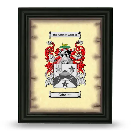 Grissom Coat of Arms Framed - Black