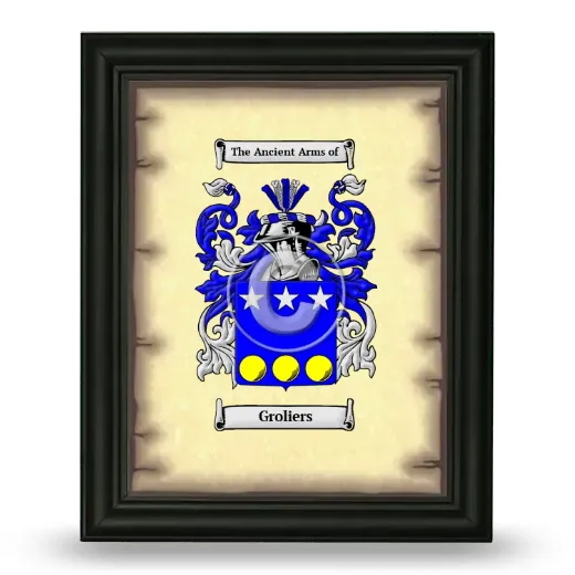 Groliers Coat of Arms Framed - Black