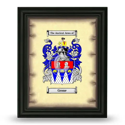Grone Coat of Arms Framed - Black