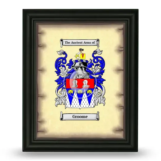 Groome Coat of Arms Framed - Black