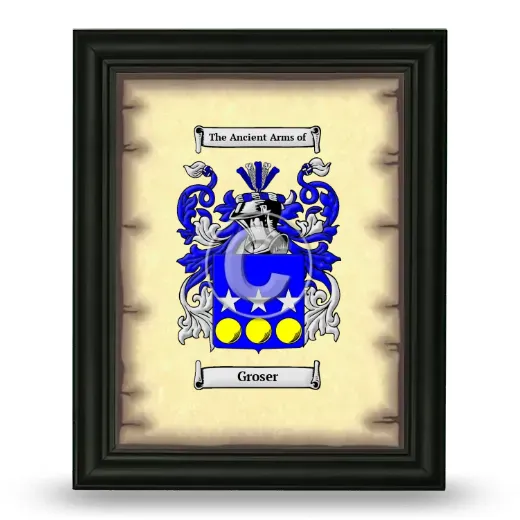Groser Coat of Arms Framed - Black