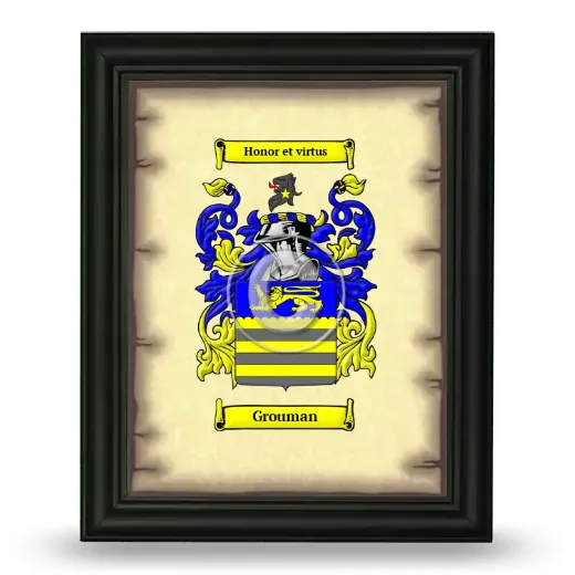 Grouman Coat of Arms Framed - Black