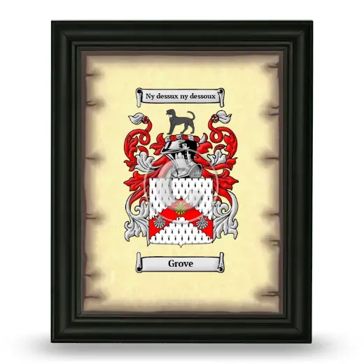Grove Coat of Arms Framed - Black