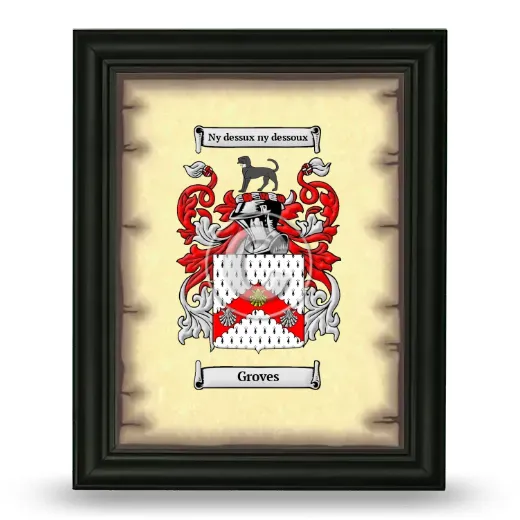 Groves Coat of Arms Framed - Black