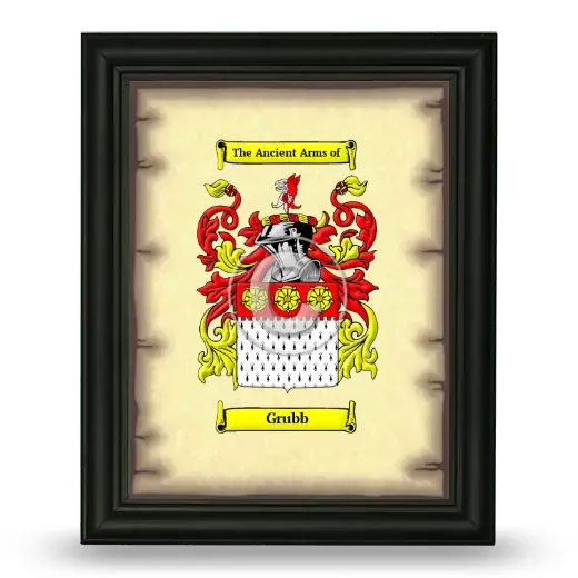 Grubb Coat of Arms Framed - Black