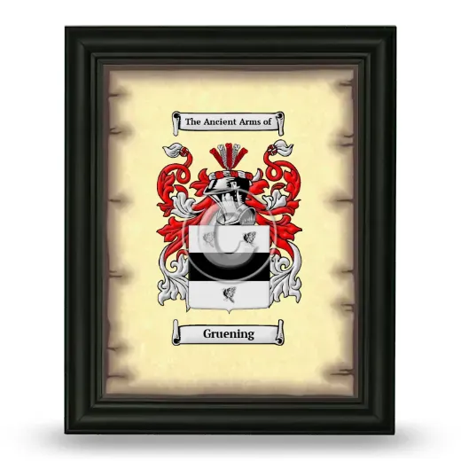 Gruening Coat of Arms Framed - Black