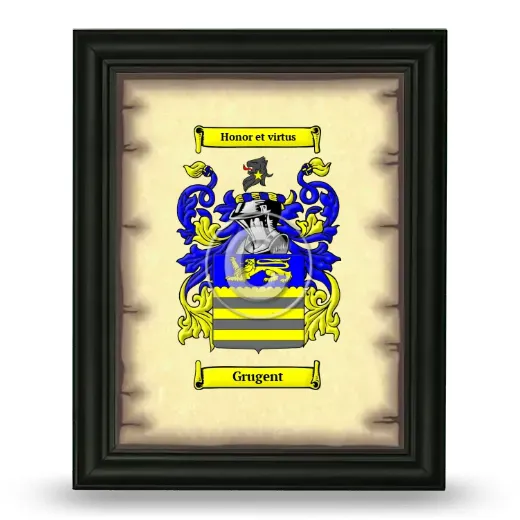 Grugent Coat of Arms Framed - Black