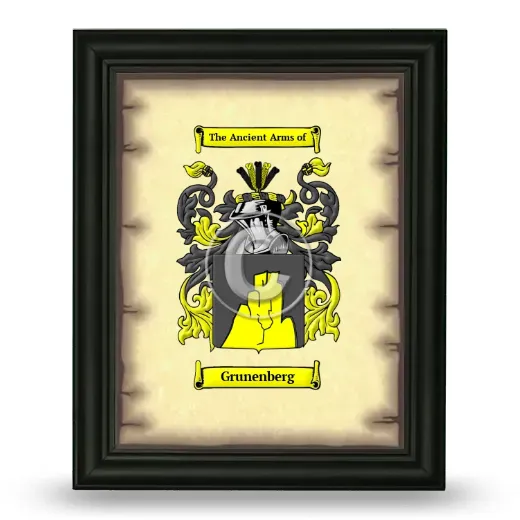 Grunenberg Coat of Arms Framed - Black