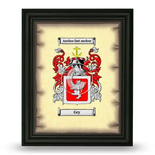 Gry Coat of Arms Framed - Black