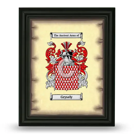 Grysely Coat of Arms Framed - Black
