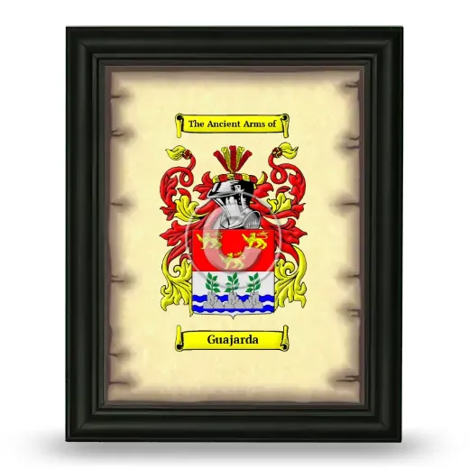 Guajarda Coat of Arms Framed - Black