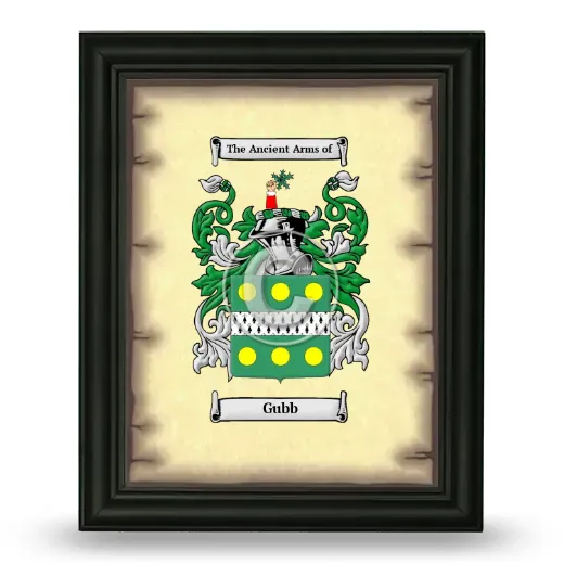Gubb Coat of Arms Framed - Black