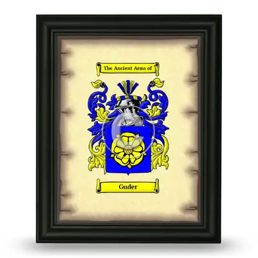 Guder Coat of Arms Framed - Black