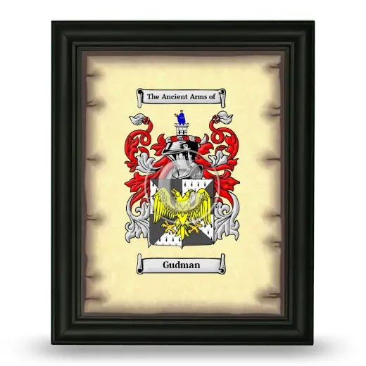 Gudman Coat of Arms Framed - Black