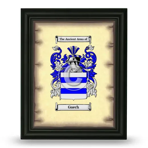 Guech Coat of Arms Framed - Black