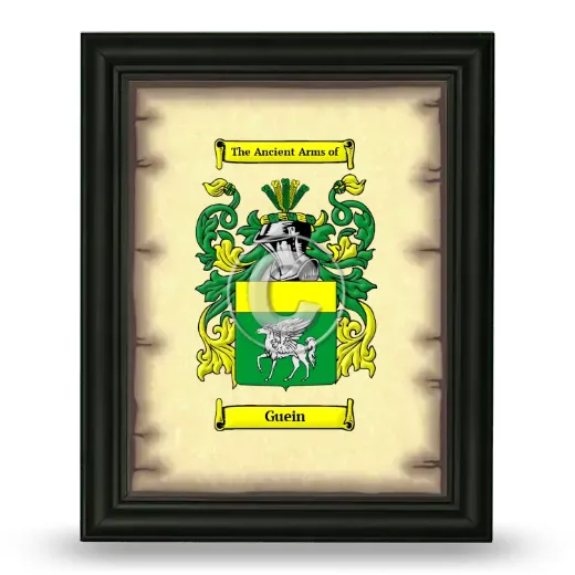 Guein Coat of Arms Framed - Black