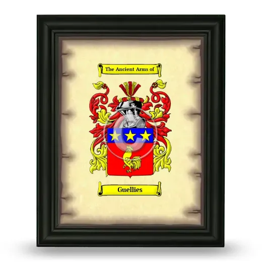 Guellies Coat of Arms Framed - Black