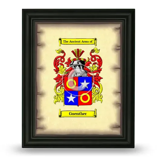 Guenther Coat of Arms Framed - Black
