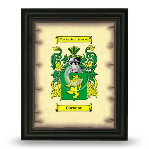 Gueonne Coat of Arms Framed - Black