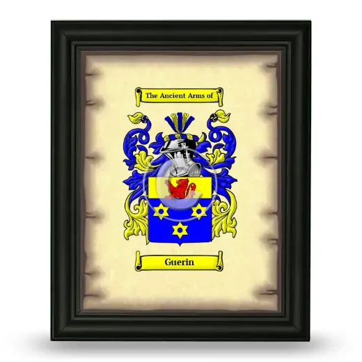 Guerin Coat of Arms Framed - Black