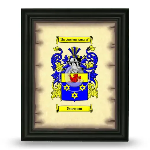 Guernon Coat of Arms Framed - Black