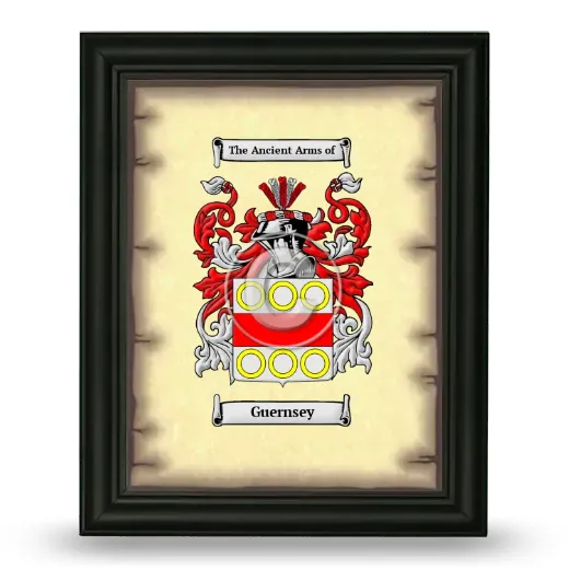 Guernsey Coat of Arms Framed - Black