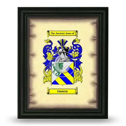Guerra Coat of Arms Framed - Black