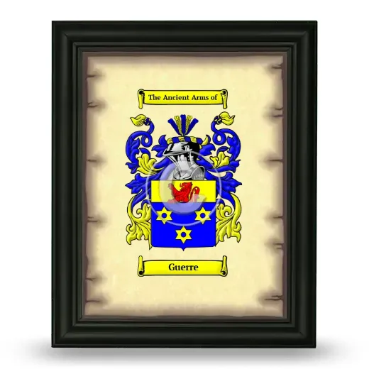 Guerre Coat of Arms Framed - Black