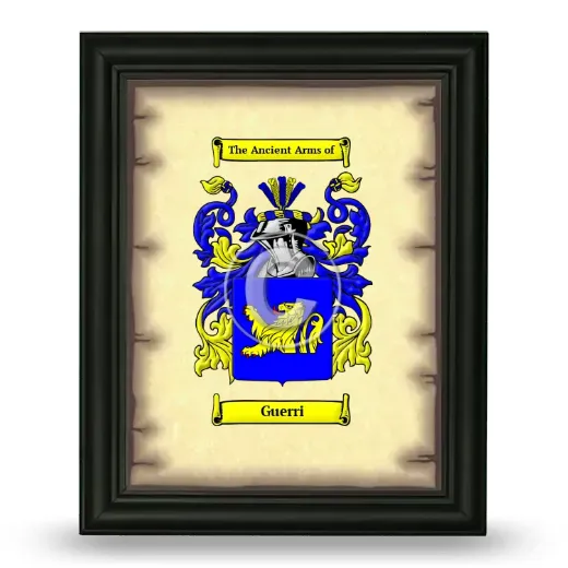 Guerri Coat of Arms Framed - Black