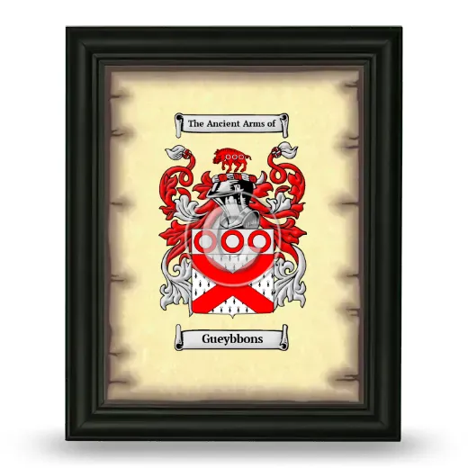 Gueybbons Coat of Arms Framed - Black