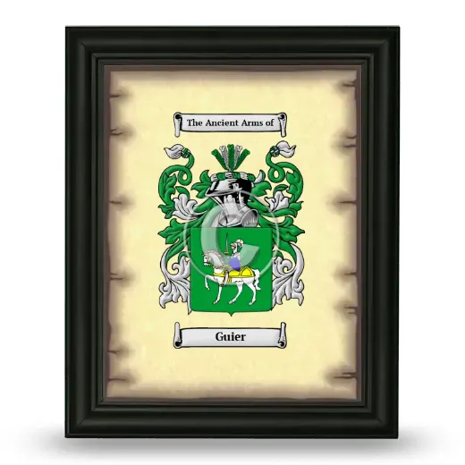 Guier Coat of Arms Framed - Black