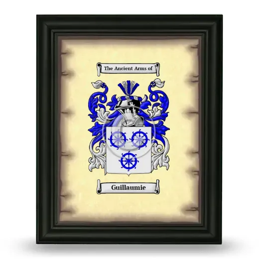 Guillaumie Coat of Arms Framed - Black