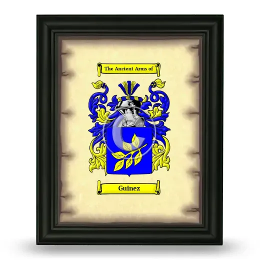 Guinez Coat of Arms Framed - Black