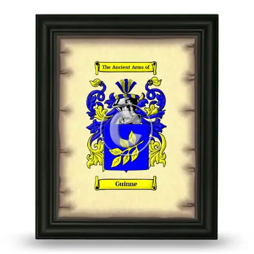 Guinne Coat of Arms Framed - Black