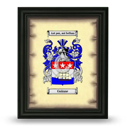 Guinne Coat of Arms Framed - Black