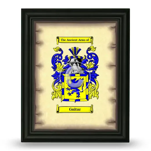 Guitar Coat of Arms Framed - Black