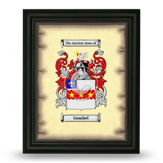 Gumbel Coat of Arms Framed - Black