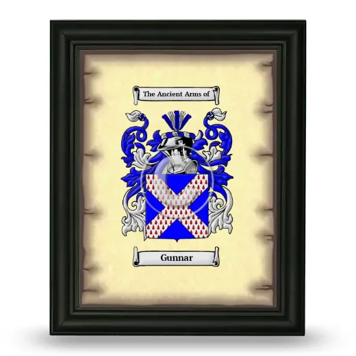 Gunnar Coat of Arms Framed - Black