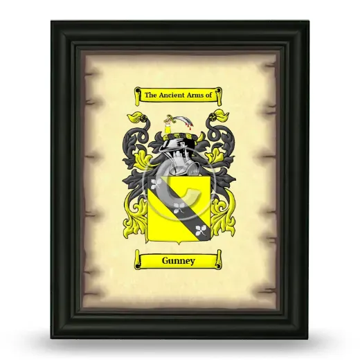 Gunney Coat of Arms Framed - Black