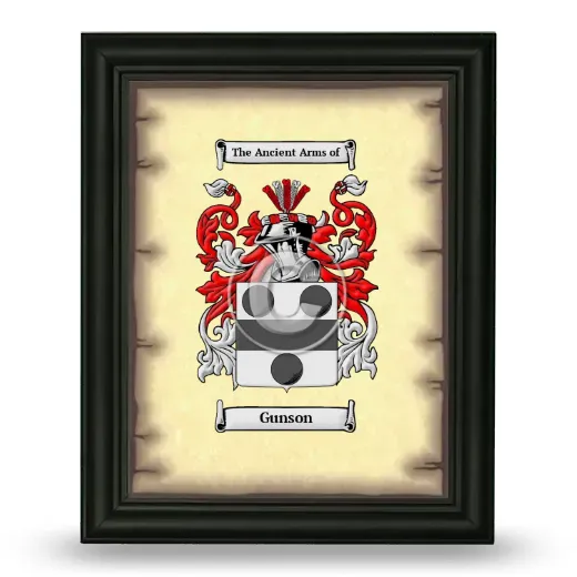 Gunson Coat of Arms Framed - Black