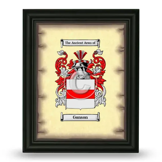 Gunson Coat of Arms Framed - Black