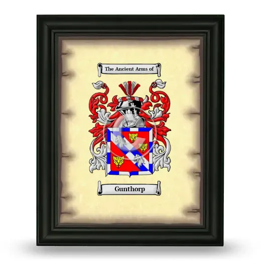 Gunthorp Coat of Arms Framed - Black