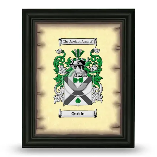 Gurkin Coat of Arms Framed - Black