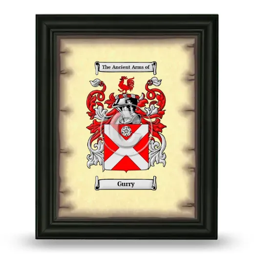Gurry Coat of Arms Framed - Black