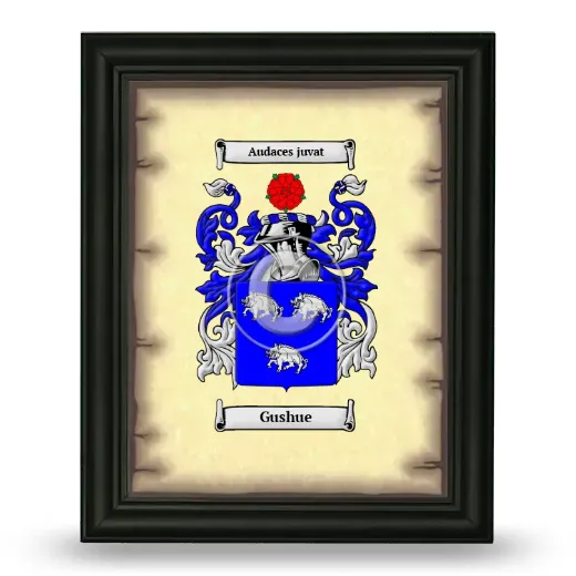 Gushue Coat of Arms Framed - Black