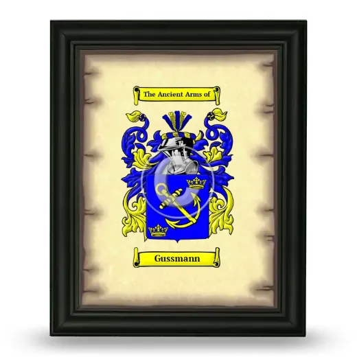 Gussmann Coat of Arms Framed - Black