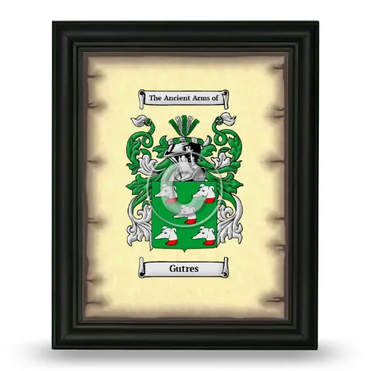 Gutres Coat of Arms Framed - Black