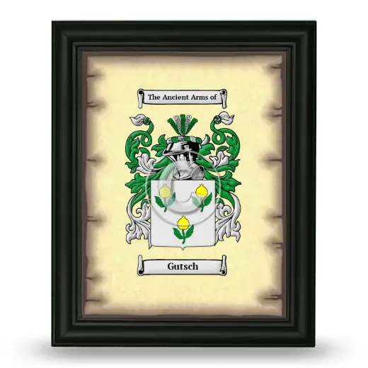 Gutsch Coat of Arms Framed - Black
