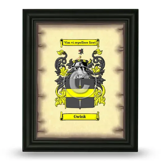 Gwink Coat of Arms Framed - Black